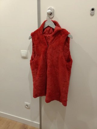 Chaleco de pelo rojo talla 42