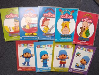 Lote 9 Películas DVD Caillou y Pocoyó