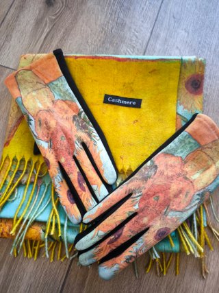 Set de Bufanda y Guantes Estampados (Van Gogh)