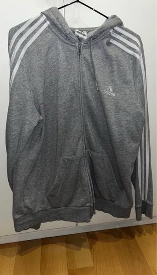 Chaqueta con capucha adidas gris