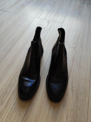 Botines Zara de cuero negro talla 37