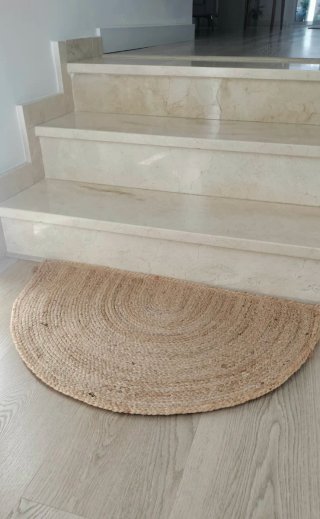 Alfombra Media Luna Yute Natural Estilo Nórdico