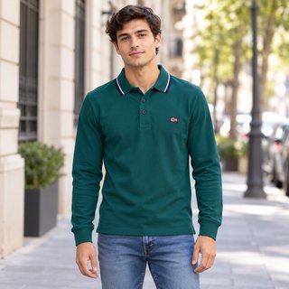 Polo Napapijri Manga Larga Verde