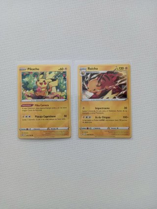 Cartas Pokémon Pikachu y Raichu