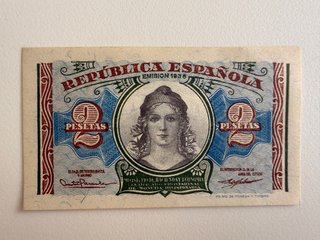Billete 2 Pesetas República Española 1938