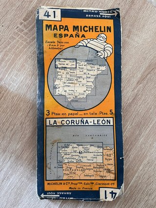 Mapa Michelin antiguo - Portada 41 La Coruña-León