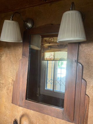 Apliques con Espejo Antiguo de Madera