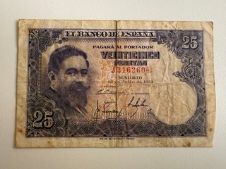 Billete 25 Pesetas 1954 Isaac Albéniz
