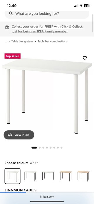 Mesa blanca LINNMON / ADILS