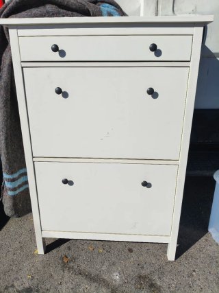 Zapatero Blanco de Madera