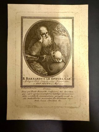 Grabado Beato Capuchino Bernardo Offida S. XVIII