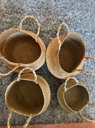 Set de 4 Cestos de Mimbre