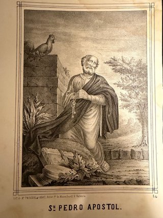 Grabado S. Pedro Apóstol, Valencia S. XIX