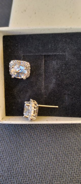 Pendientes Plateados con Circonita