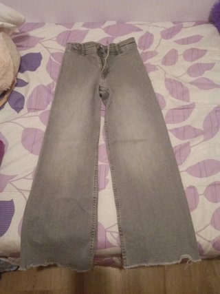 Pantalón Gris de Pernera Ancha talla 9-10 niña