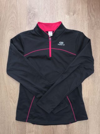 Sudadera térmica Kalenji negra y rosa