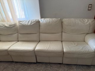 Sofá de Piel Blanco Desmontable