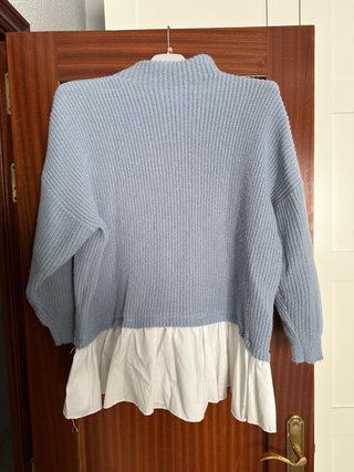 Jersey Azul con Bajo de Camisa Talla XXL