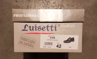 Zapatos Hombre Luisetti. Piel. Negro .Talla 42.
