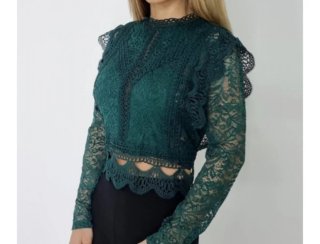 Blusa de encaje verde
