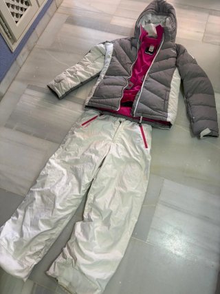 Conjunto de esquí Wedze gris y blanco 12 años