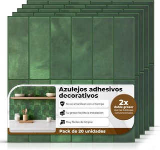 Pack 20 Azulejos Adhesivos 3D Verde [PRECINTADO]