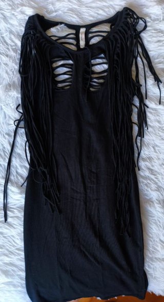 Vestido Estilo Punk con Flecos