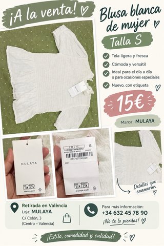 Blusa Blanca MULAYA Talla S