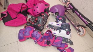 Set de Patinaje con Patines, Cascos y Protecciones