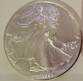 Moneda Plata American Eagle 1991