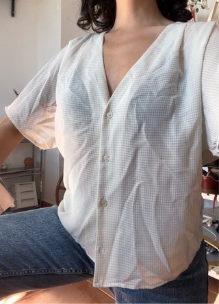 Blusa cuadros vichy Mango