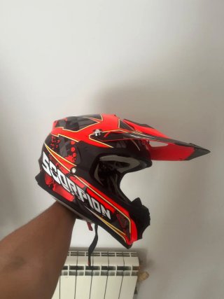 Casco Motocross Scorpion Rojo y Negro