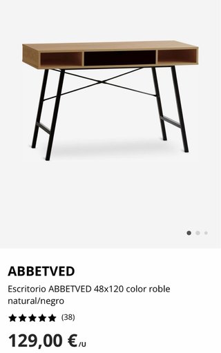 Escritorio JYSK ABBETVED Roble y Negro