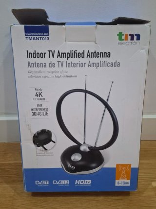 Antena de TV Interior Amplificada TM Electron