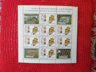 Sellos de España 25 Aniversario Copa del Rey de fu
