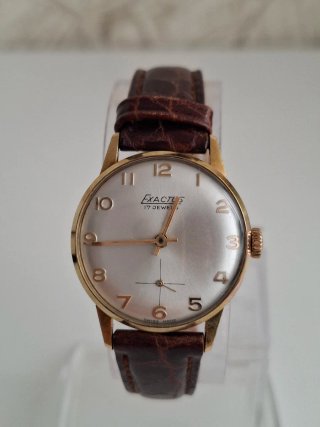 Reloj vintage Exactus 17 Jewels chapado oro / Swis