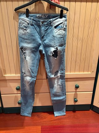 Pantalón Vaquero Mujer Desgastado