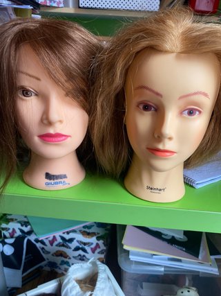 2 Maniquíes de Peluquería con Pelo Natural