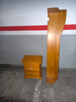 Mesita de noche de pino macizo