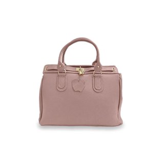 Bolso de mano piel auténtica rosa 34x26 correa