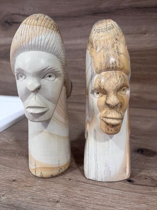 2 Figuras Decorativas de Piedra Arte Africano
