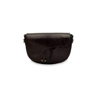 Bolso bandolera piel marrón oscuro 24x16 correa