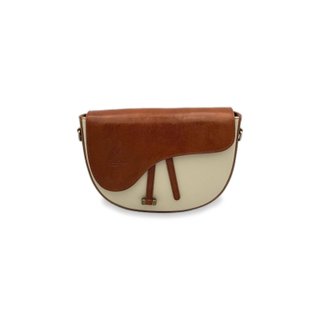 Bolso bandolera piel beige 24x16 cm correa