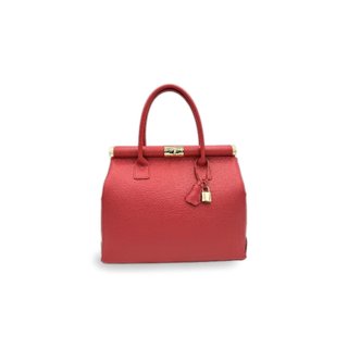 Bolso mano piel auténtica bauletto rojo 32x28 cm
