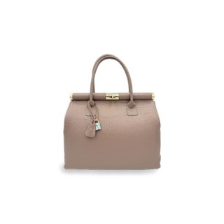Bolso mano piel bauletto rosa 32x28 candado