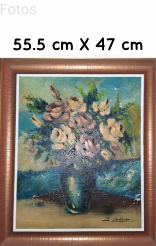 Cuadro al óleo de flores