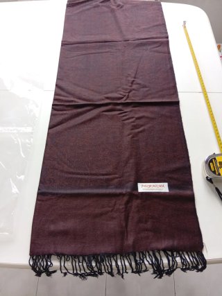 Pashmina Marrón y Negra Estampado Cachemira