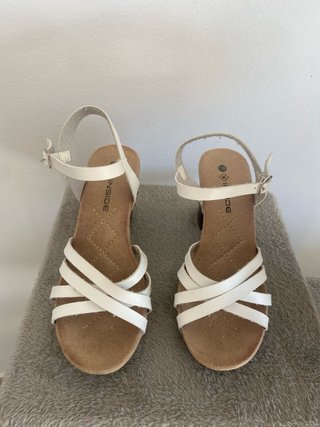 Sandalias de Tacón Blancas Inside Talla 38