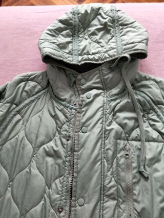 Parka Acolchada Zara Verde Talla M