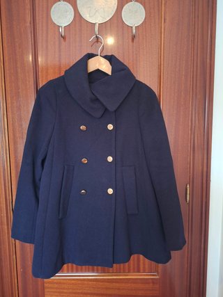 Abrigo corto azul marino ZARA